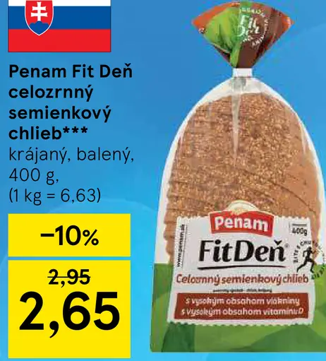 Penam Fit Deň Celozrnný semienkový chlieb