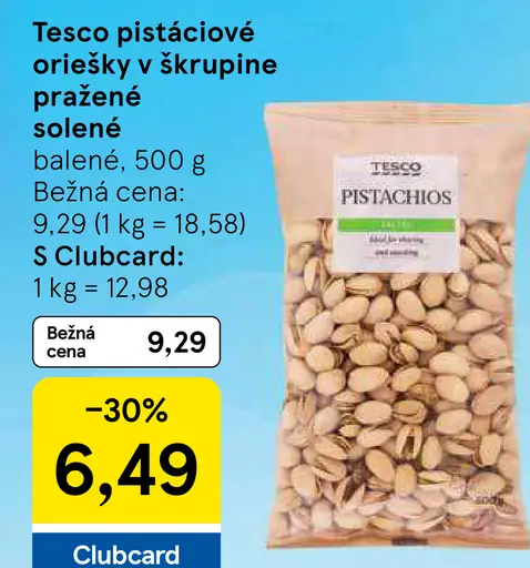 Tesco pistácie pražené solené