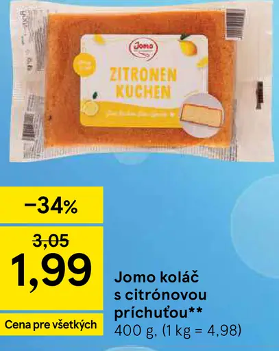 Jomo koláč s citrónovou príchuťou