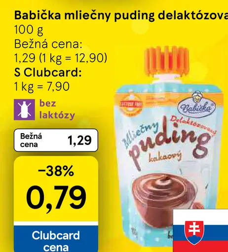 Babička Mliečny puding kakaový delaktózovaný