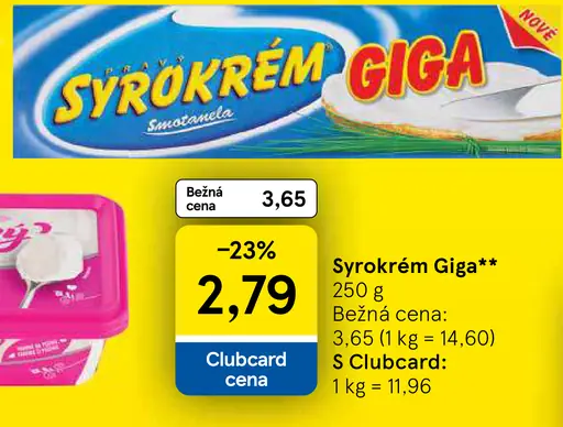 Syrokrém Giga smotanový syr