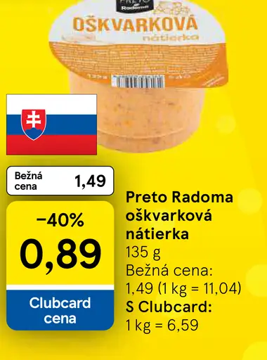 PRETO Radoma Oškvarková nátierka