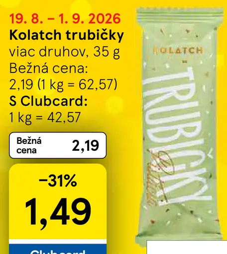 Kolatch trubičky pistáciová
