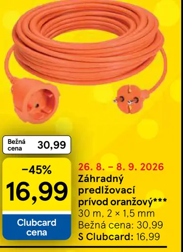 Záhradný predlžovací prívod oranžový