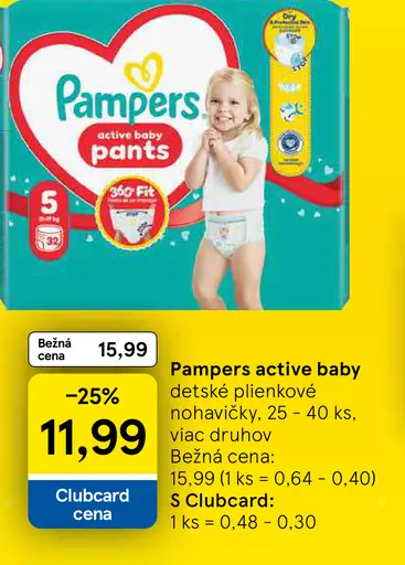 Pampers Active Baby Pants detské plienkové nohavičky