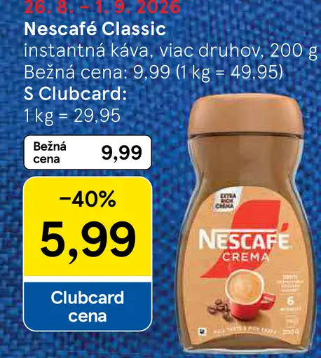 NESCAFÉ CLASSIC, instantná káva