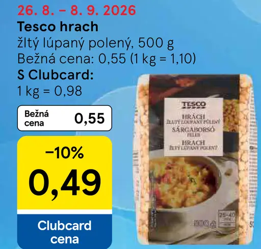 Tesco hrach žltý lúpaný polený