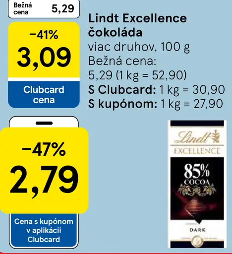 Lindt Excellence čokoláda