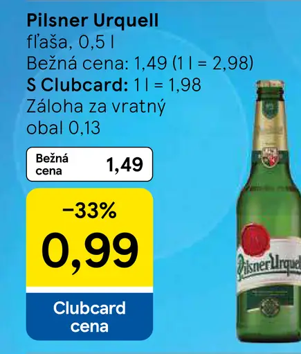 Pilsner Urquell fľaša
