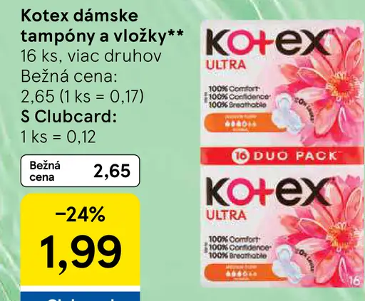 Kotex dámske tampóny