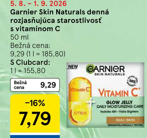 Garnier Skin Naturals denná rozjasňujúca starostlivosť s vitamínom C