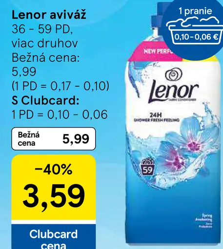 Lenor aviváž, viac druhov