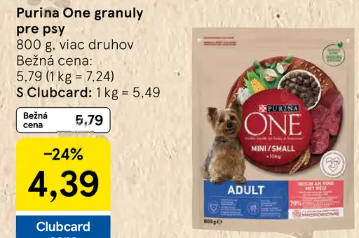 Purina One granuly pre psy, rôzne druhy
