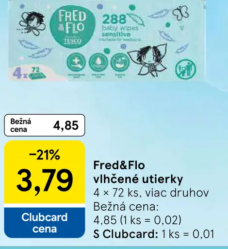 Fred&Flo vlhčené utierky
