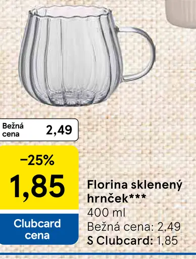 Florina sklenený hrnček