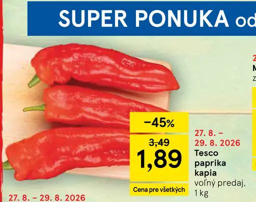 Tesco paprika kápia