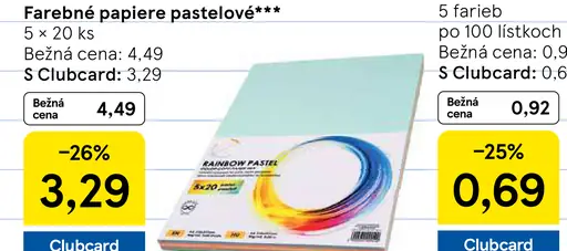 Farebné papierové listy pastelové