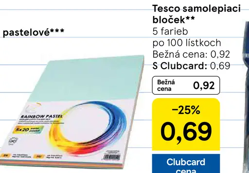 Samolepiaci bloček Tesco