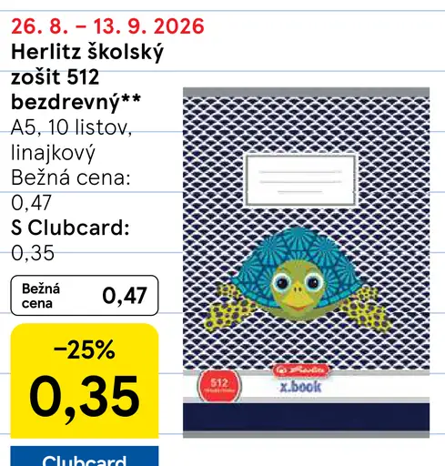 Herlitz školský zošit 512 bezdrezový