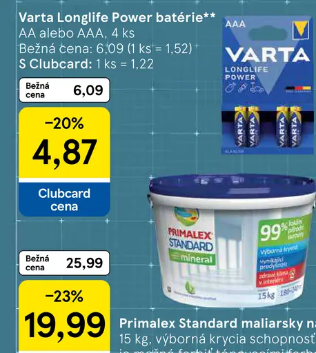 Varta Longlife batérie AA alebo AAA