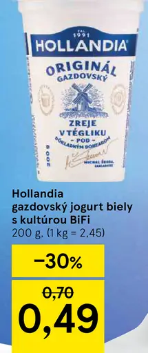 Hollandia Bio jogurt gazdovský biely s kultúrou BiFi