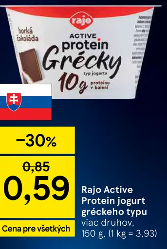 Rajo Active Protein jogurt gréckeho typu viacerých druhov