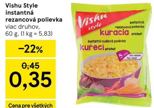Vishu Style instantná rezancová polievka