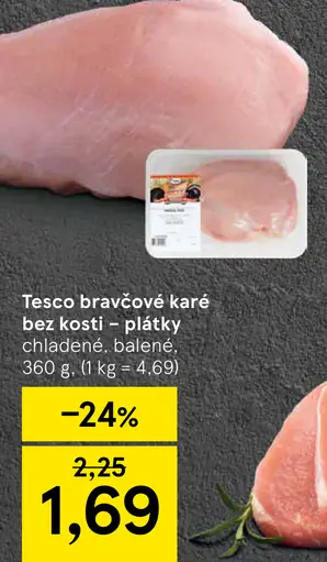Tesco bravčové karé bez kosti – plátky