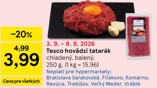 Tesco hovädzí tatarák