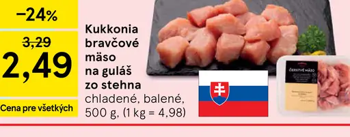 Kukkonia bravčové mäso na guláš zo stehna