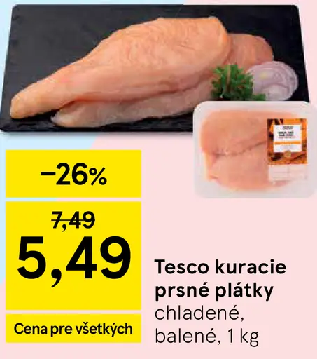 Tesco kuracie prsný plátky