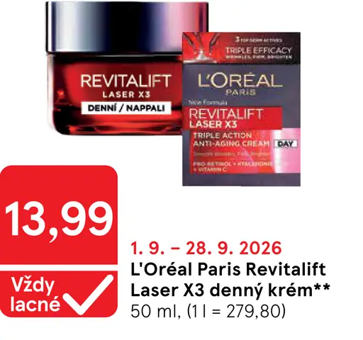 L'Oréal Paris Revitalift Laser X3 denný krém