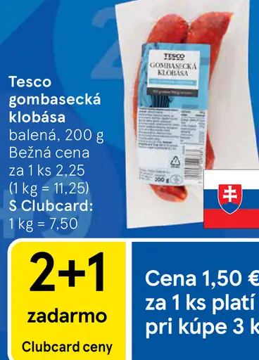 Tesco gombasecká klobása