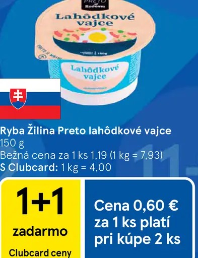 Ryba Žilina Preto lahôdkové vajce