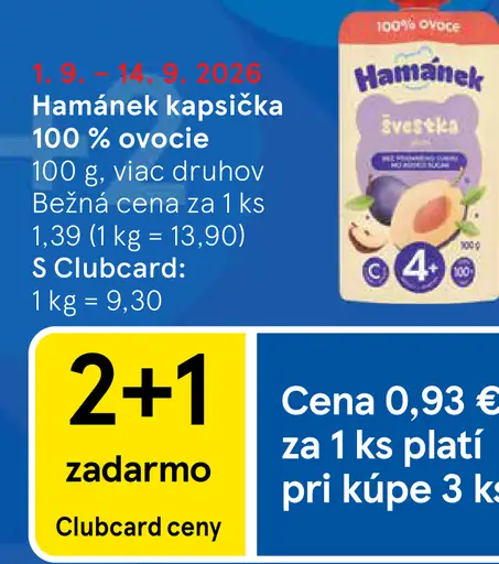 Hamánek kapsička 100 % ovocie