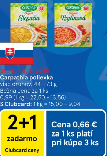 Carpathia Polievka rôzne druhy