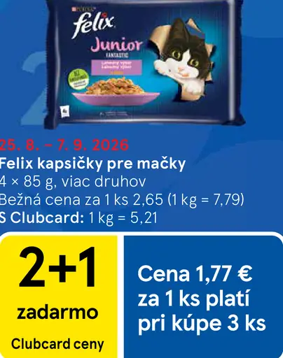 Felix kapsičky pre mačky Junior viac druhov