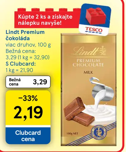 Lindt Premium čokoláda – viac druhov