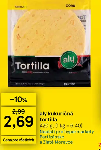 Aly kukuričná tortilla