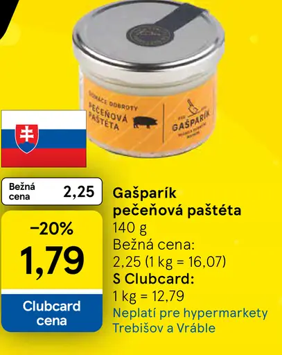 Gašparík pečeňová paštéta