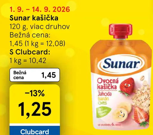 Sunar ovocná kašička