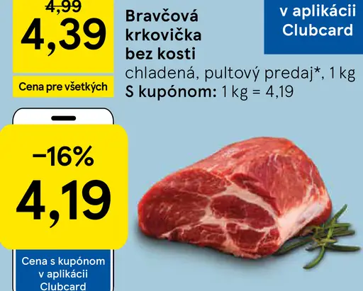 Bravčová krkovička bez kosti, plátky