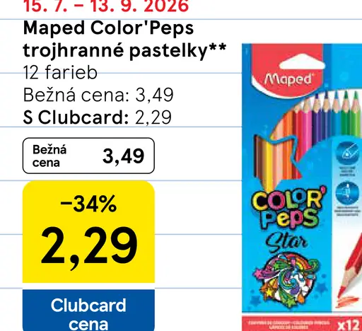 Maped Color'Peps trojhranné pastelky