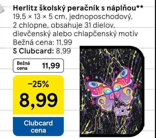 Herlitz školský peračník s náplňou