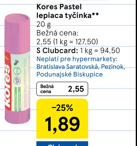 Kores lepiaca tyčinka