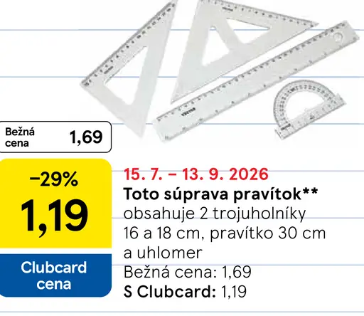 Súprava pravítok