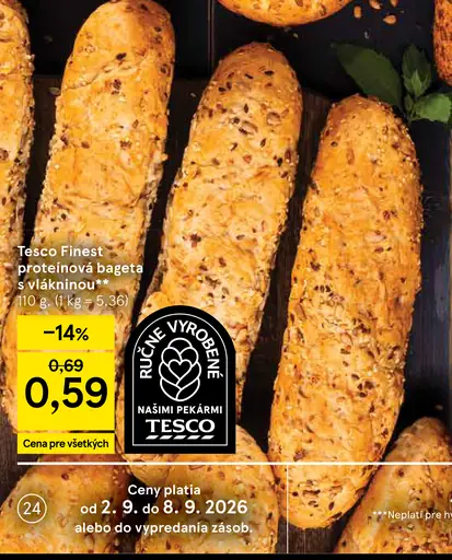 Tesco Finest proteínová bageta s vlákninou