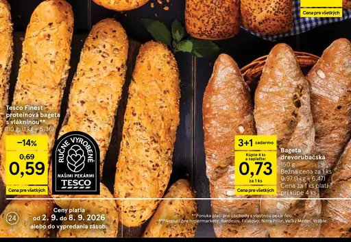 Tesco Finest proteínová bageta