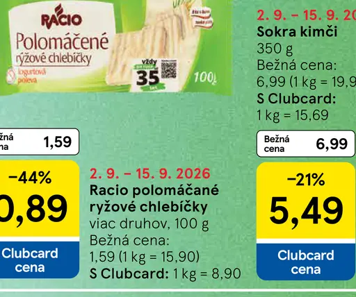 Racio Ryžové chlebíčky polomáčané rôzne druhy