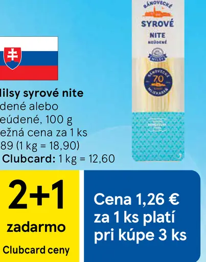 Milsy syrové nite údené alebo neúdené